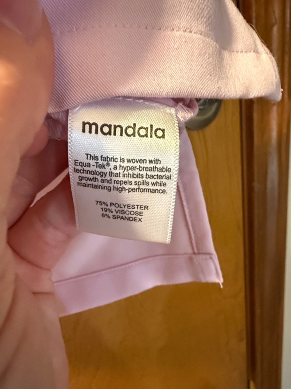 Mandala Light Pink V-Neck Medical Scrub Top and Pants Set - Picture 5 of 8